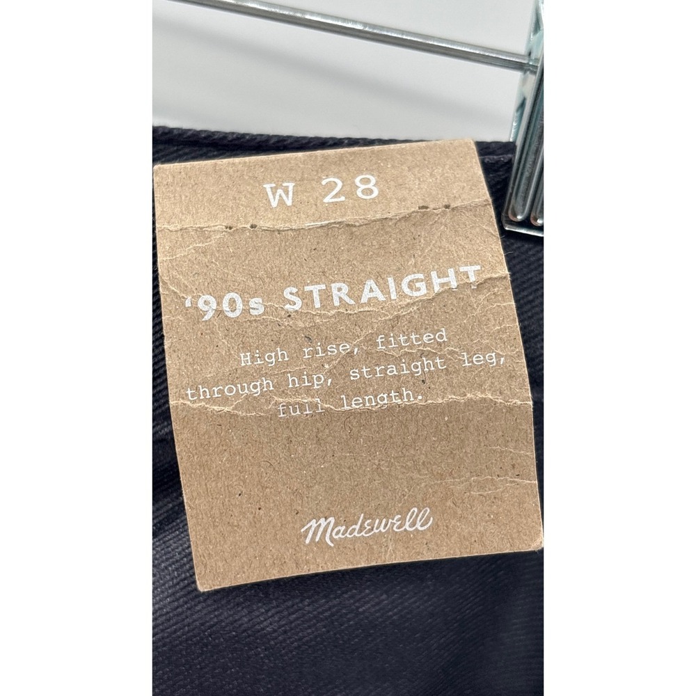 Madewell Jeans Coated Wax 90s Straight High Rise Women 28 Midnight Foil Blue New - Picture 6 of 14